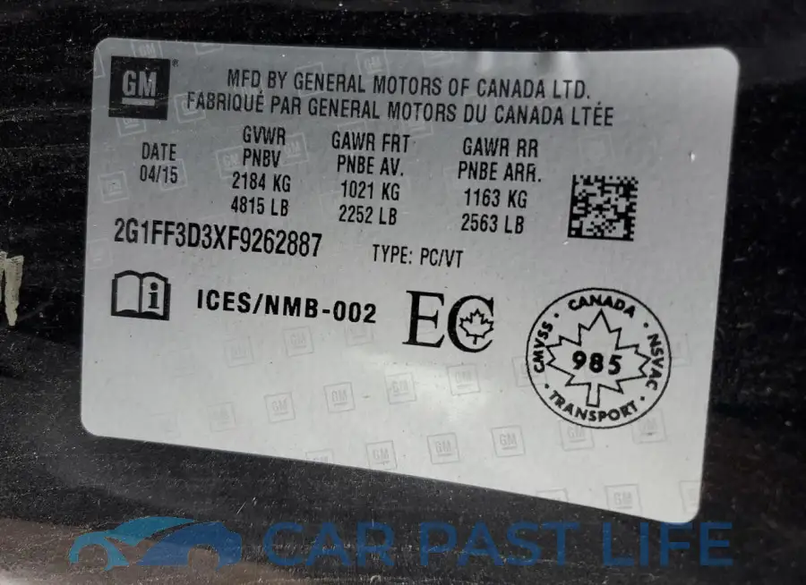 2G1FF3D3XF9262887# 12