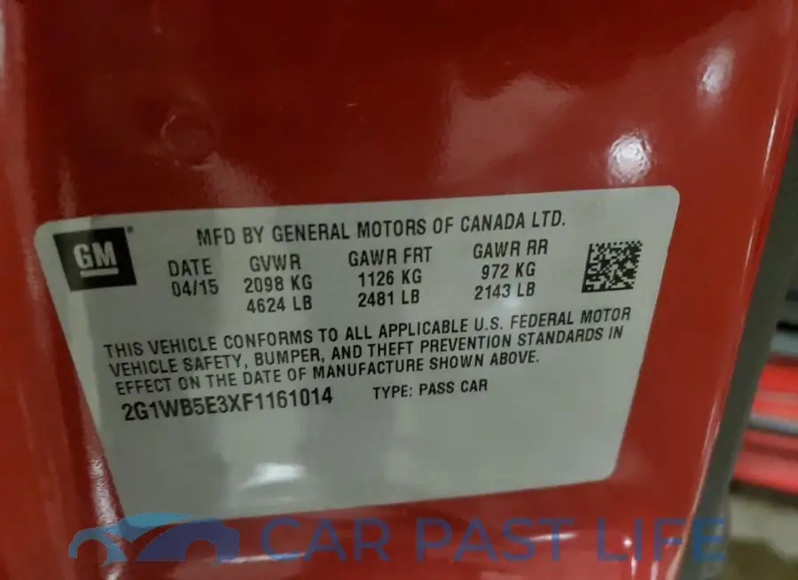 2G1WB5E3XF1161014# 12