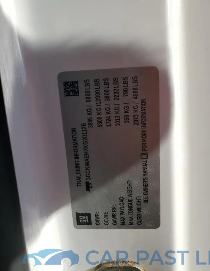 3GCNWAEH7KG201126# 12