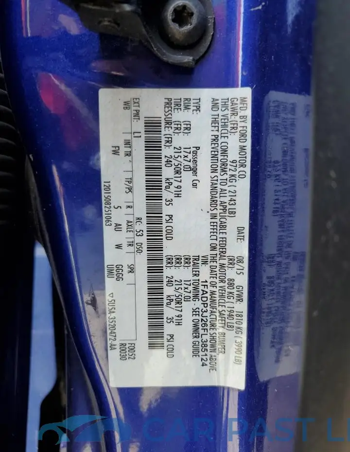 1FADP3J26FL385124# 12