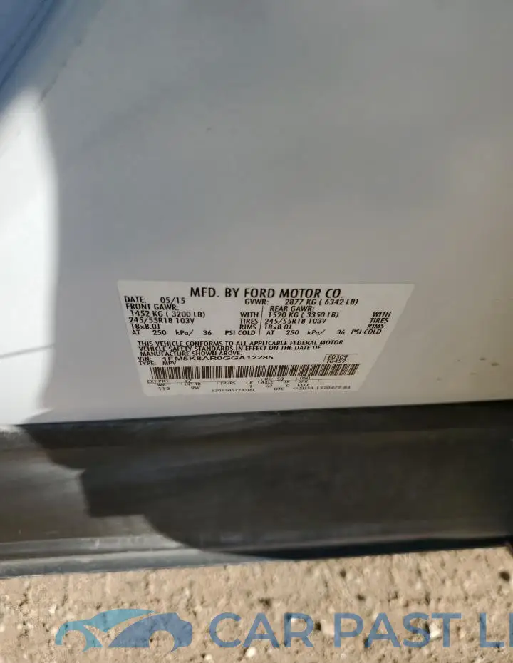 1FM5K8AR0GGA12285# 13