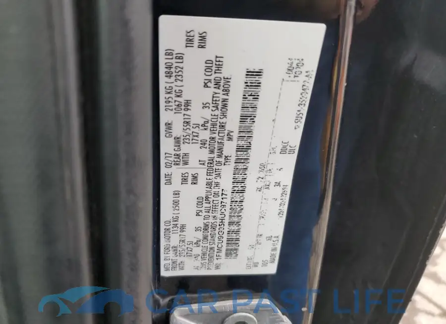 1FMCU9G95HUC97177# 13