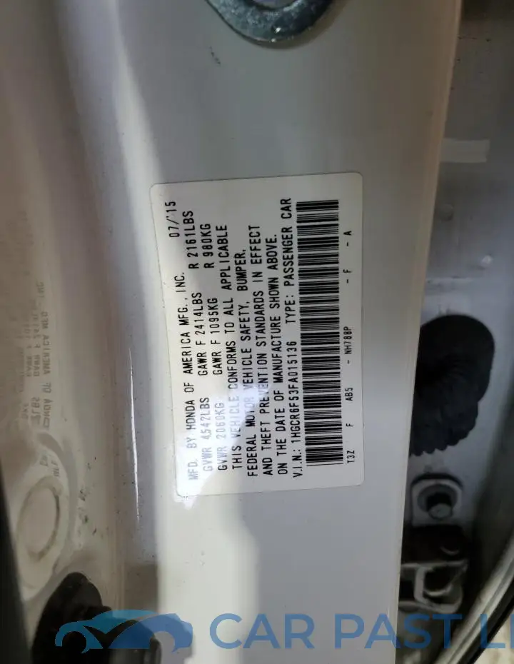 1HGCR6F53FA015136# 13