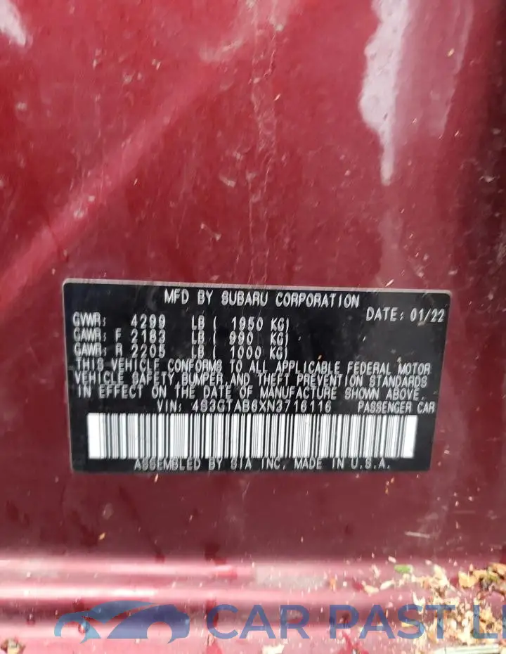 4S3GTAB6XN3716116# 12