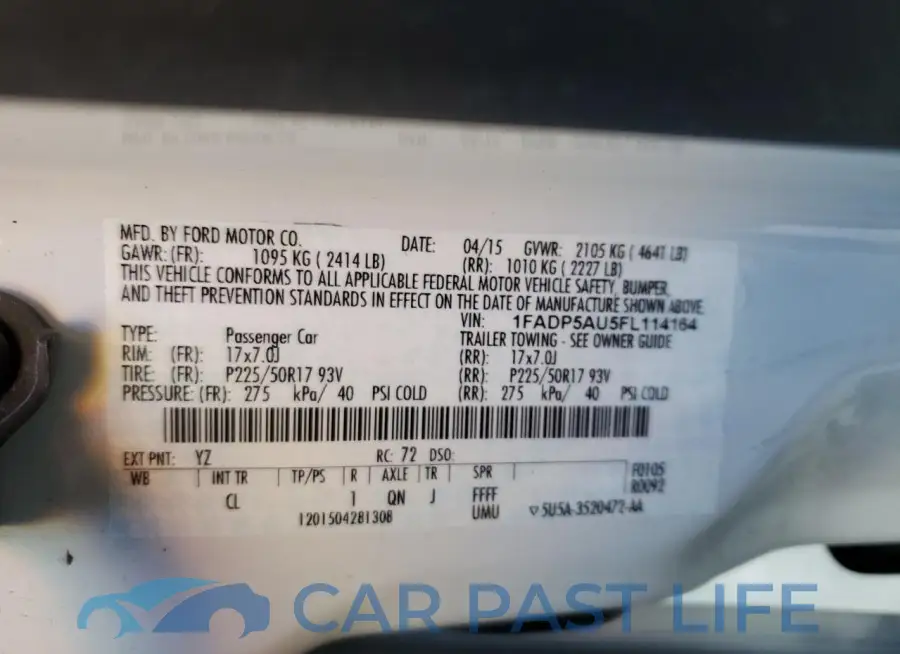 1FADP5AU5FL114164# 12