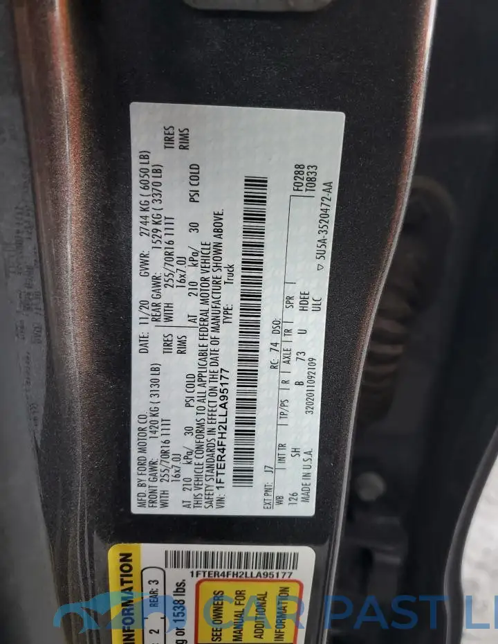 1FTER4FH2LLA95177# 12
