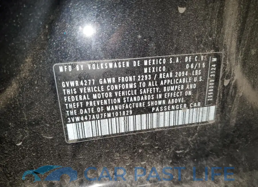 3VW447AU7FM101829# 13