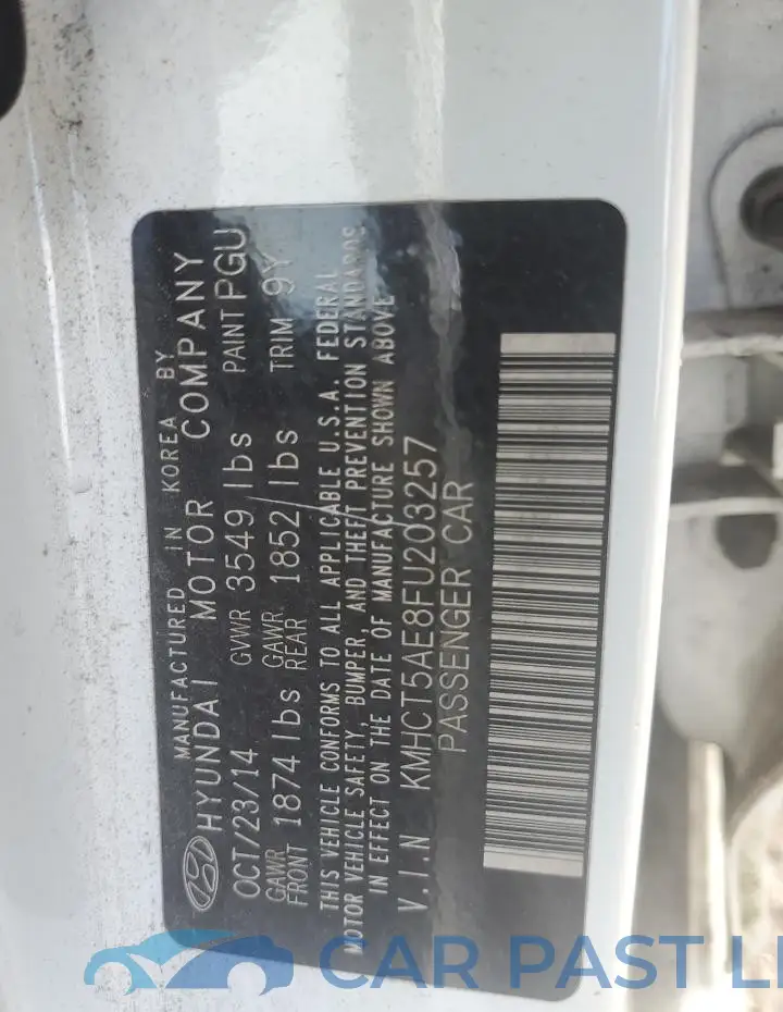 KMHCT5AE8FU203257# 12
