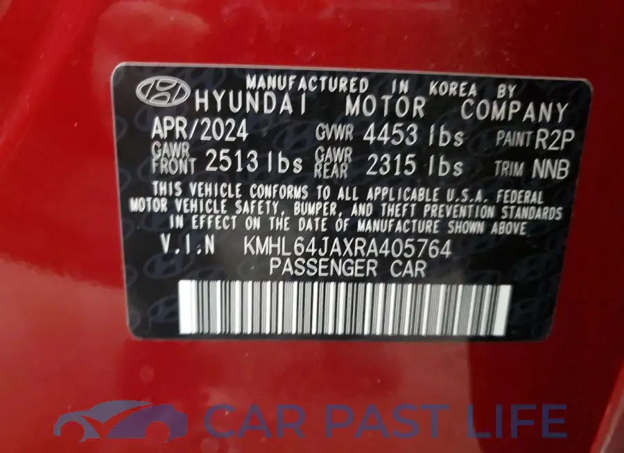 KMHL64JAXRA405764# 12