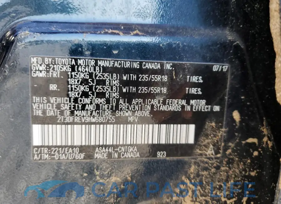 2T3DFREV9HW680755# 13