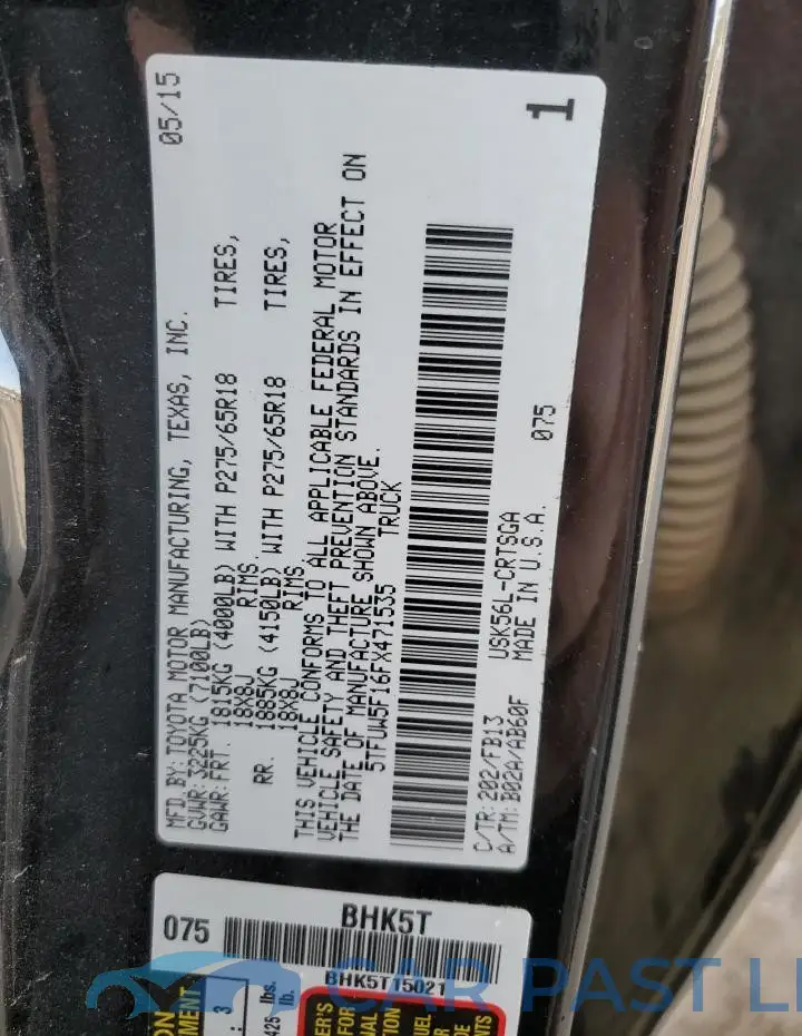 5TFUW5F16FX471535# 12