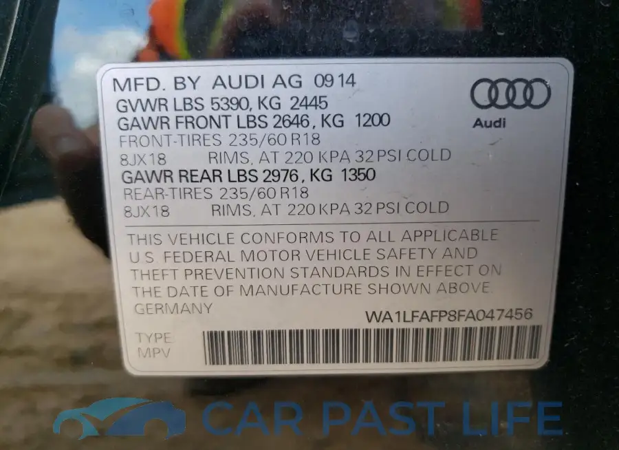 WA1LFAFP8FA047456# 13