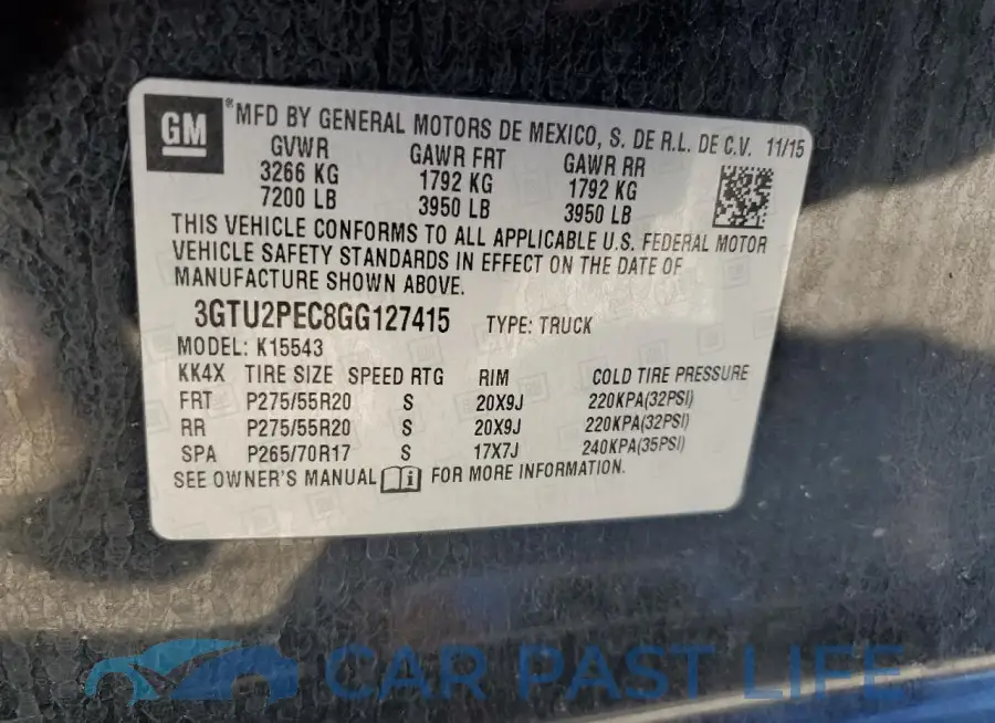 3GTU2PEC8GG127415# 12