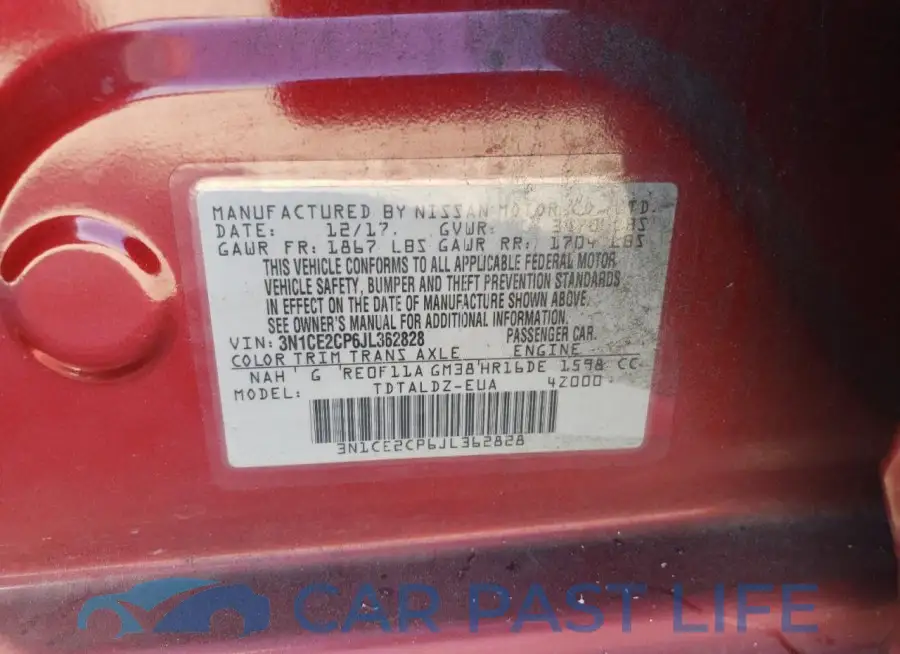 3N1CE2CP6JL362828# 13