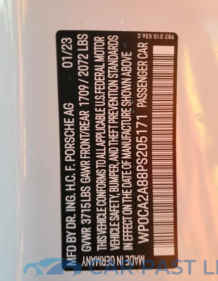 WP0CA2A88PS205171# 12