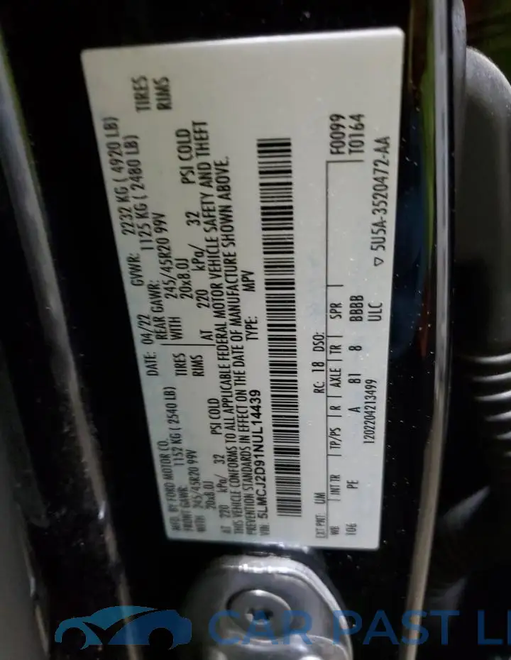 5LMCJ2D91NUL14439# 13