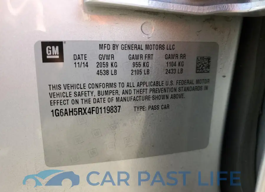 1G6AH5RX4F0119837# 12