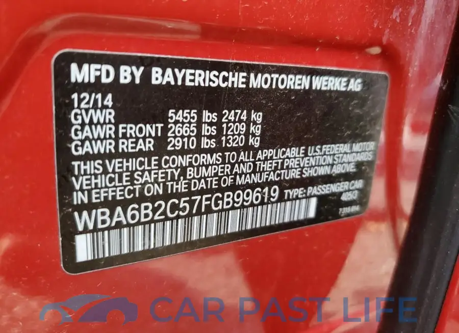 WBA6B2C57FGB99619# 13