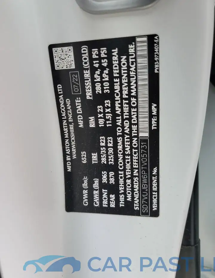 SD7VUJBW6PTV05731# 13