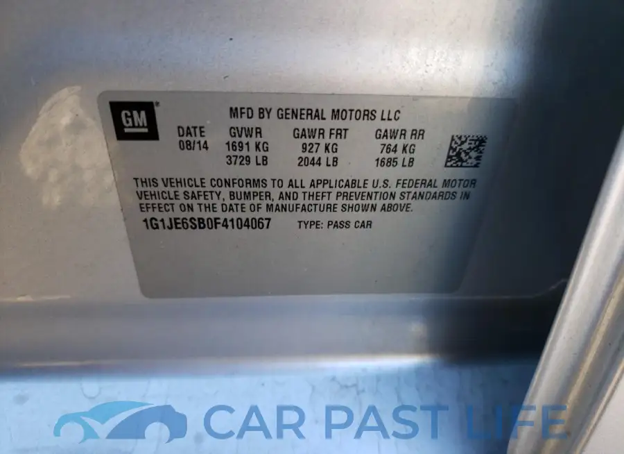1G1JE6SB0F4104067# 12
