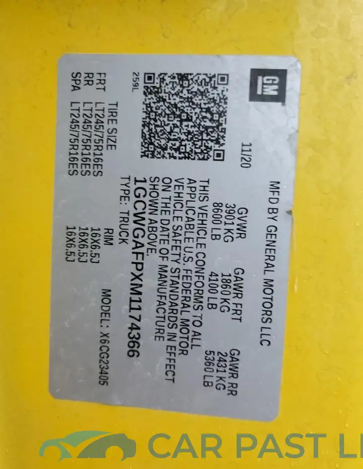 1GCWGAFPXM1174366# 14