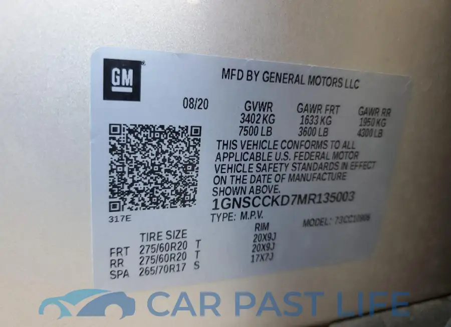 1GNSCCKD7MR135003# 13
