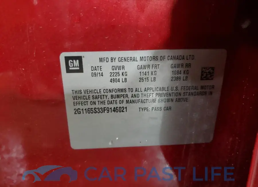 2G1165S33F9146021# 12
