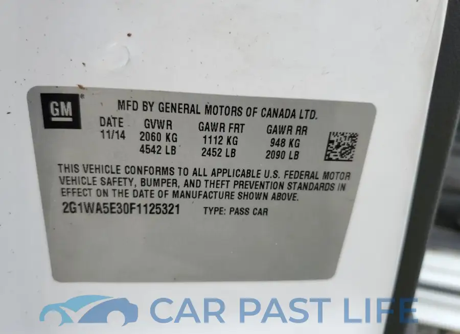 2G1WA5E30F1125321# 12