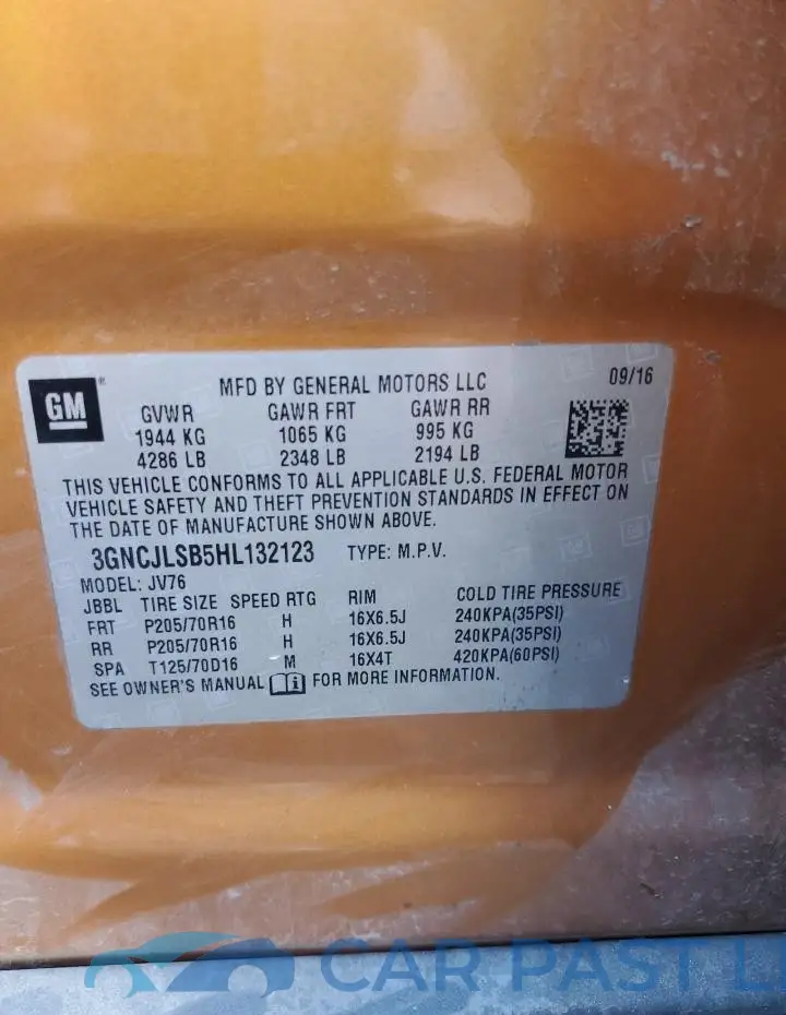 3GNCJLSB5HL132123# 12