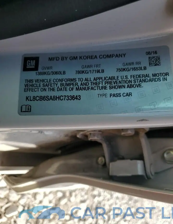 KL8CB6SA8HC733643# 12