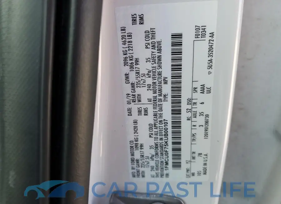 1FMCU0F75KUB00107# 13