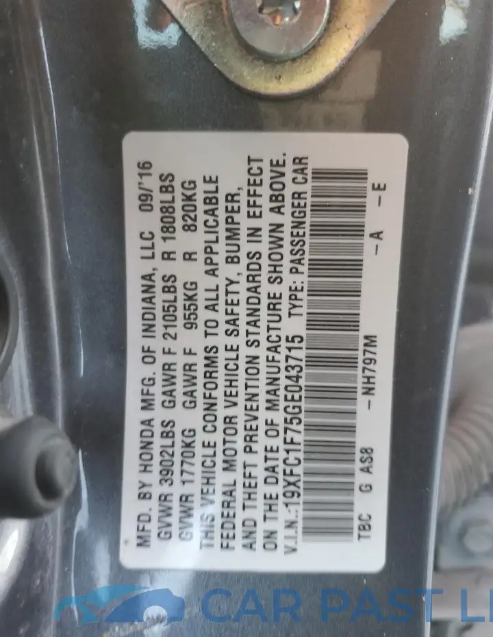 19XFC1F75GE043715# 12