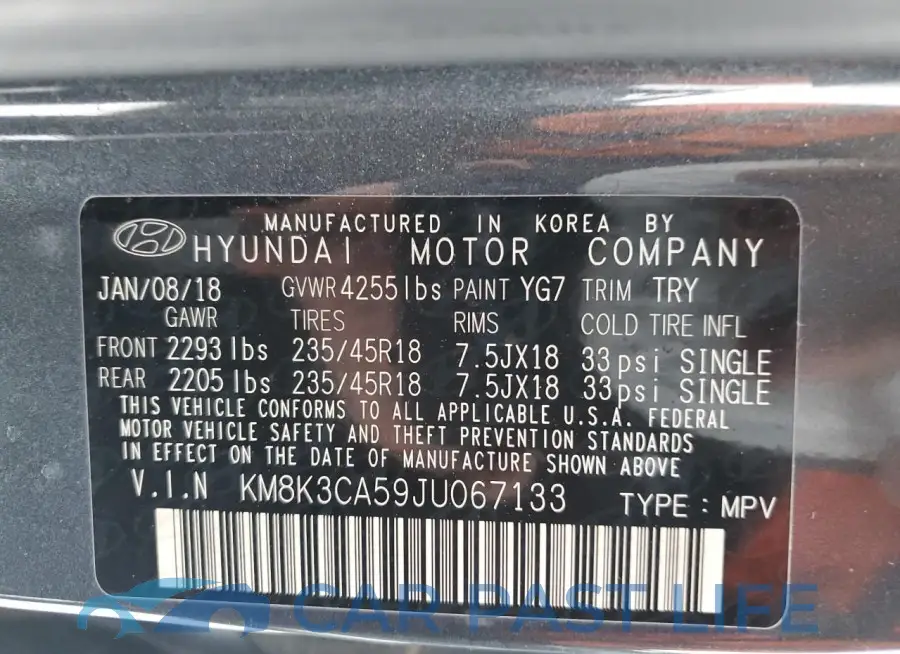 KM8K3CA59JU067133# 12