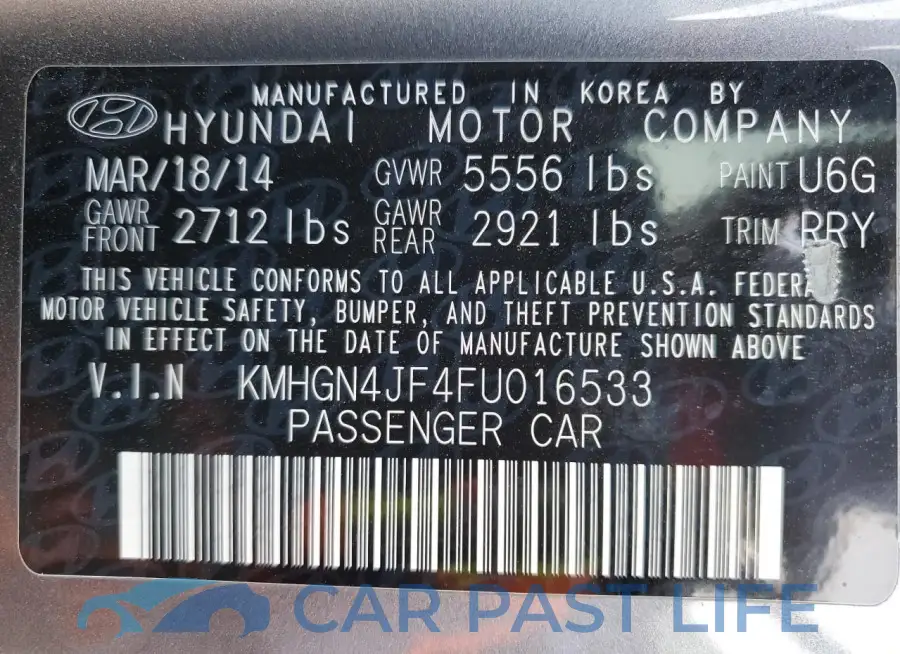 KMHGN4JF4FU016533# 12