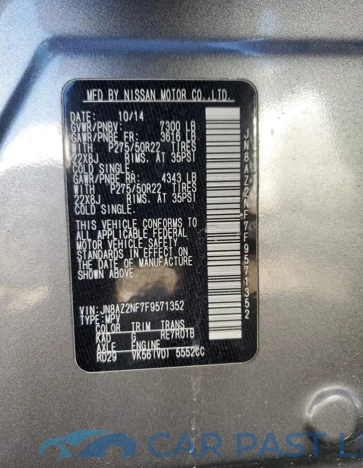 JN8AZ2NF7F9571352# 13