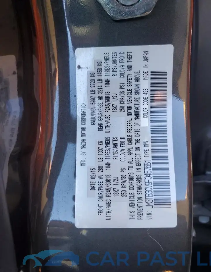JM3TB3CV9F0457681# 13