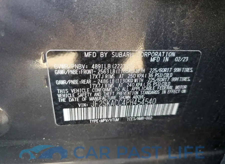 JF2SKACC4PH454540# 13