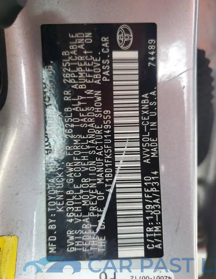 4T1BD1FK5FU149559# 13