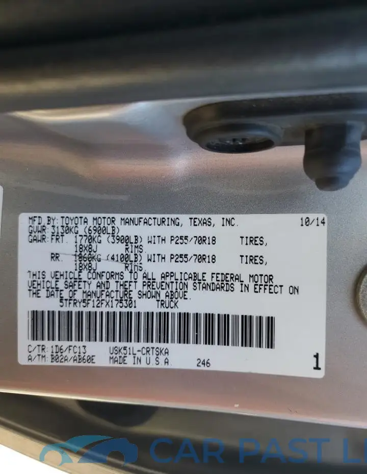 5TFRY5F12FX175301# 12