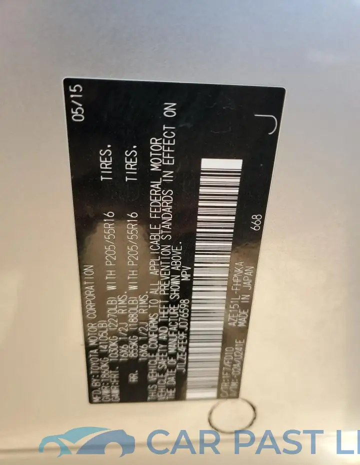 JTLZE4FE9FJ076598# 13