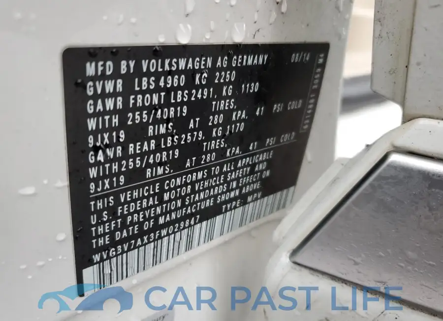 WVGBV7AX3FW029847# 13