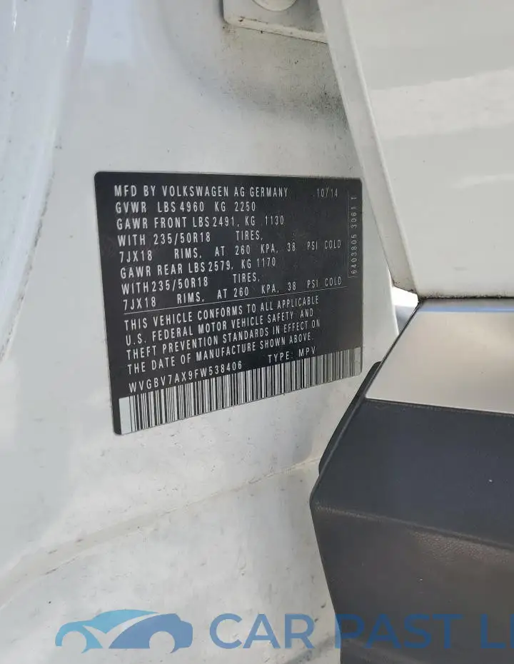 WVGBV7AX9FW538406# 13