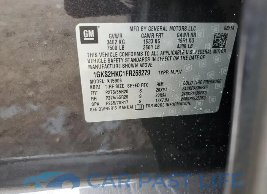 1GKS2HKC1FR268279# 13