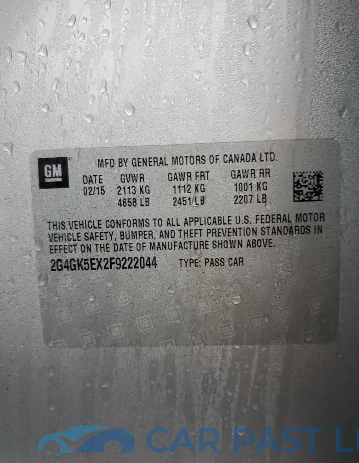 2G4GK5EX2F9222044# 12