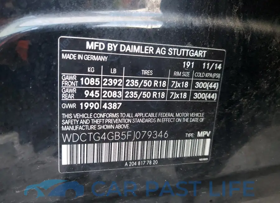WDCTG4GB5FJ079346# 13