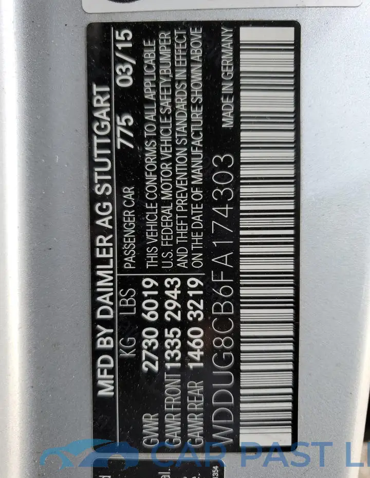 WDDUG8CB6FA174303# 12