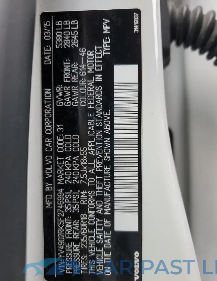 YV4902RK5F2746994# 13
