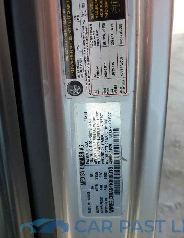 WMEEJ3BA9FK809019# 13