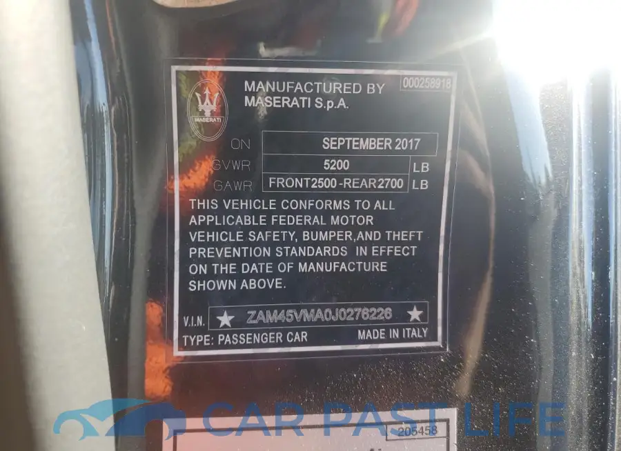 ZAM45VMA0J0276226# 13