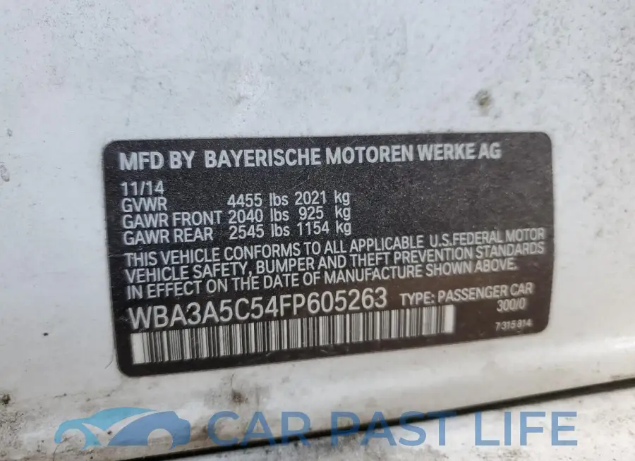 WBA3A5C54FP605263# 12